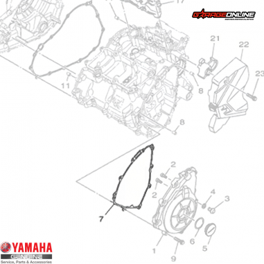 EMPAQUETADURA ESTATOR YAMAHA YZF R3 - YZF R3A - MT03 / GENUINO