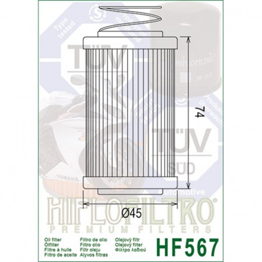 FILTRO ACEITE MV AGUSTA F4 - BRUTALE / HIFLO