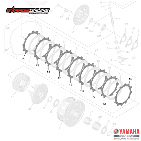 KIT DE EMBRAGUE YAMAHA YZF-R6 GENUINO - ENVÍO A TODO EL PAÍS