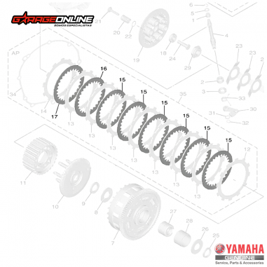 KIT DE EMBRAGUE YAMAHA YZF-R6 GENUINO - ENVÍO A TODO EL PAÍS
