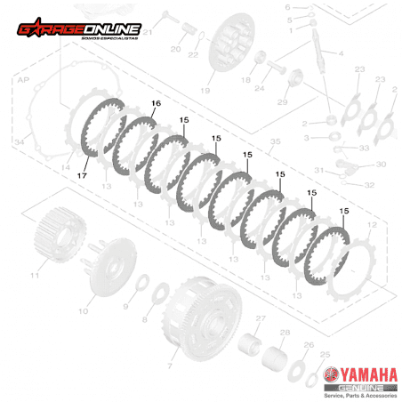 KIT DE EMBRAGUE YAMAHA YZF-R6 GENUINO - ENVÍO A TODO EL PAÍS