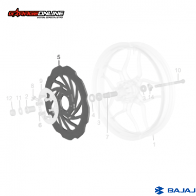 DISCO DE FRENO DELANTERO PULSAR NS 200 FI ABS - RS 200 BAJAJ GENUINO