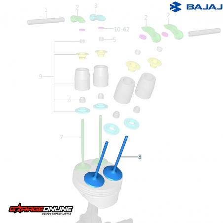 VALVULAS DE ADMISION BAJAJ DOMINAR 400 UG - DOMINAR 400 ADVENTURE GENUINO