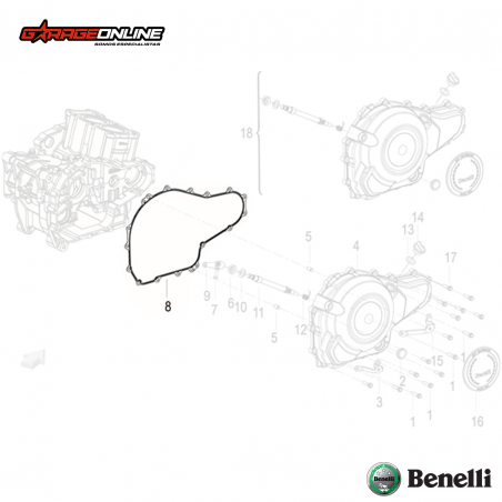 EMPAQUETADURA EMBRAGUE BENELLI TNT 300 - TNT 302 S - 302 R - LEONCINO 500 - TRK 502