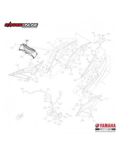 PLASTICO ASIENTO YAMAHA YZF-R3 MT-03  NEGRO MATE - GENUINO