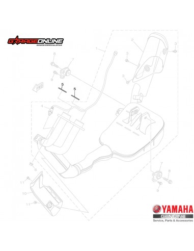 EMPAQUETADURA ESCAPE (x1) YAMAHA MT-07 YZF-R7 TENERE 700 XJ6 FZ6 GENUINO