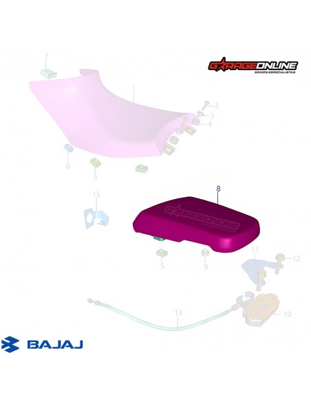 ASIENTO PASAJERO BAJAJ DOMINAR 250 DOMINAR 400 GENUINO