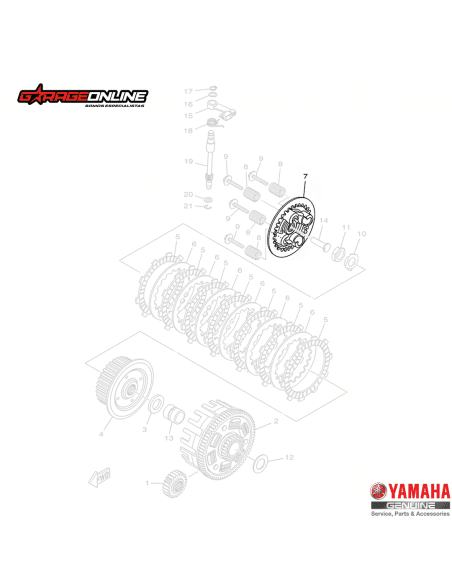 PORTA DISCOS EMBRAGUE EXTERIOR YAMAHA YZF-R3 YZF-R3A MT-03 GENUINOS