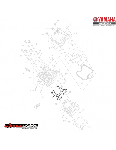 EMPAQUETADURA CULATA YAMAHA YZF-R15 V4 GENUINA