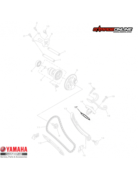 EMPAQUE TENSOR CADENA DISTRIBUCION YAMAHA YZF-R15 V4 GENUINO