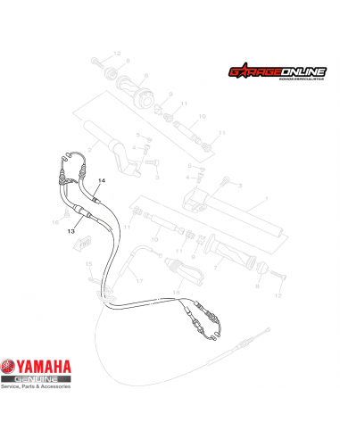 PIOLA ACELERACION Y RETORNO YAMAHA YZF R15 V2 (2012-2014) GENUINA