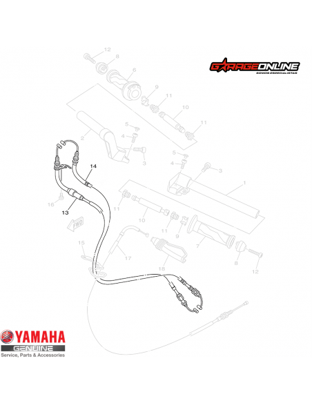 PIOLA ACELERACION Y RETORNO YAMAHA YZF R15 V2 (2012-2014) GENUINA