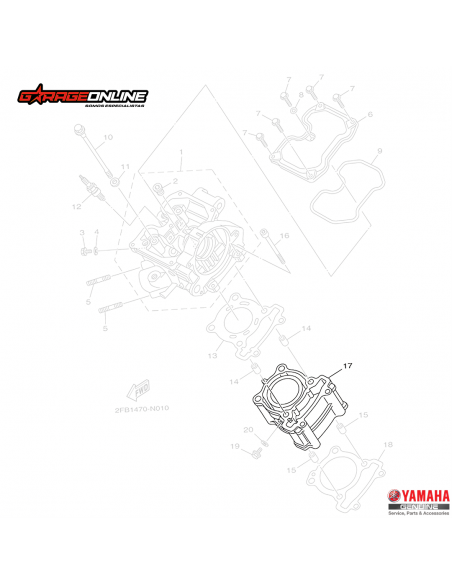 CILINDRO ESTANDAR YAMAHA YZF R15 V1-V2 GENUINO