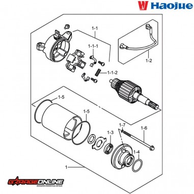 MOTOR DE PARTIDA HAOJUE NK150 DR160S - GENUINO