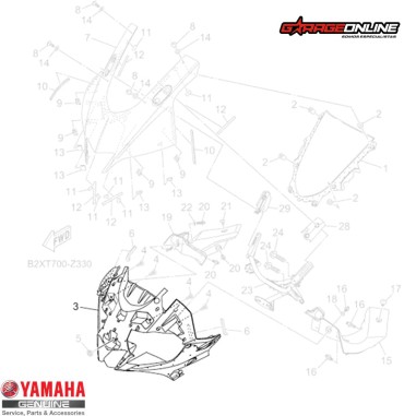 SOPORTE CUBRE FOCO YAMAHA YZF-R3A GENUINO