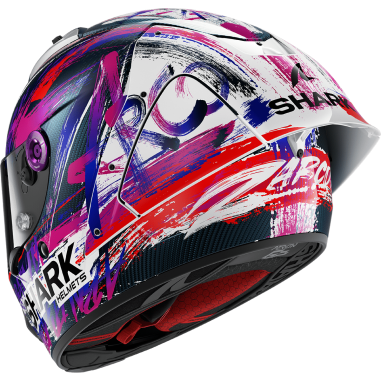 CASCO SHARK AERON GP FIM ZARCO SIGNATURE FULL CARBON / White / Violet