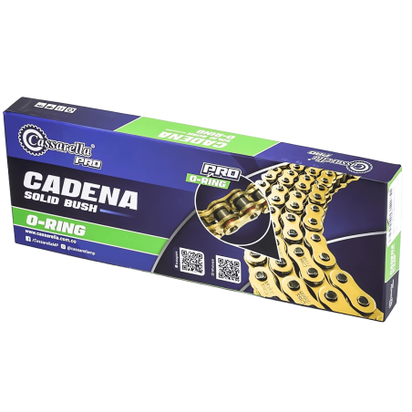 CADENA 428-140 DORADA, CON ORING Y REFORZADA