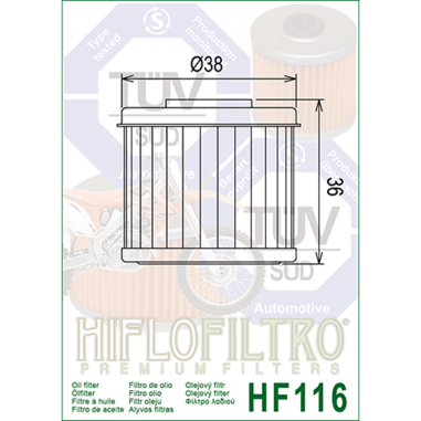FILTRO DE ACEITE HONDA CRF 250 R - CRF 250 X - CRF 450 R - CRF 450 X