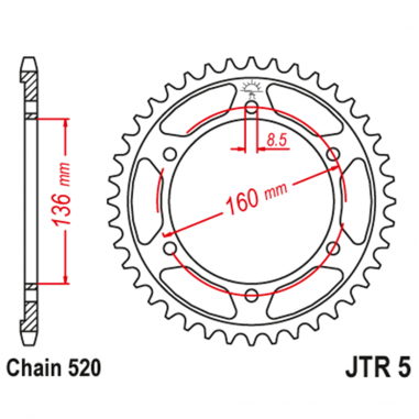 KIT DE TRANSMISION BMW F 650 GS - G 650 GS RELACION 16/47 - JT CHAIN