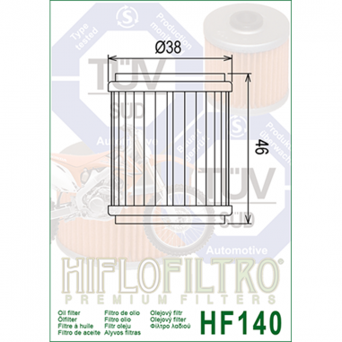 FILTRO DE ACEITE YAMAHA WR 250 F - WR 450 F - YZ 250 F - YZ 450 F